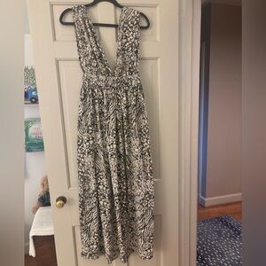 Black and White Patterned Maxi Dress